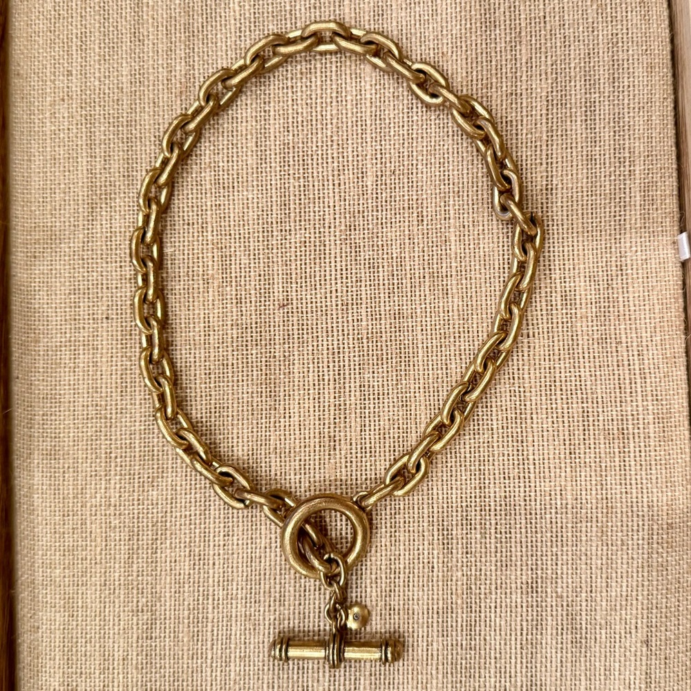 J Crew chunky Gold Tone Toggle necklace